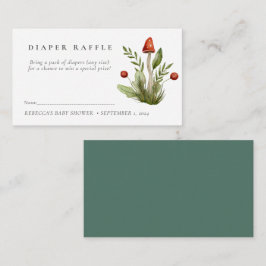 小さな赤いキノコおむつラッフル エンクロージャーカード