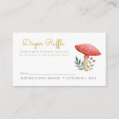 小さな赤いキノコおむつラッフル エンクロージャーカード (正面)