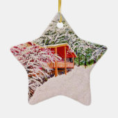 「小さな赤いキャビンで冬だ」のロビー。 セラミックオーナメント (裏面)