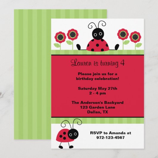 小さな赤いコバチ 招待状 (正面/裏面)