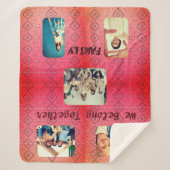 小さな赤いダイヤモンド5家族の写真 シェルパブランケット (正面)