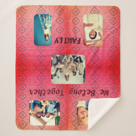 小さな赤いダイヤモンド5家族の写真 シェルパブランケット