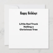小さな赤いトラックがクリスマスツリーを運ぶ 招待状 (裏面)