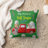 小さな赤いトラックとゴルファーのくるみ割り クッション (ブランケット)