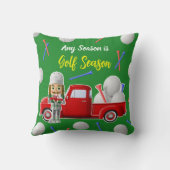 小さな赤いトラックとゴルファーのくるみ割り クッション (裏面)