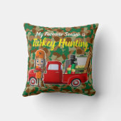 小さな赤いトラックと七面鳥のハンターくるみ割り クッション (裏面)