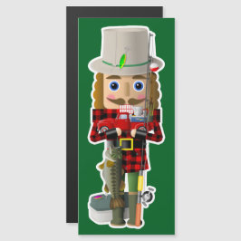 小さな赤いトラックと釣り人のくるみ割り