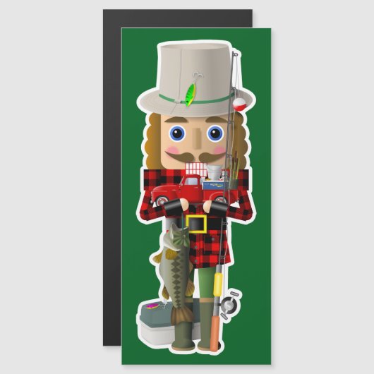 小さな赤いトラックと釣り人のくるみ割り (正面/裏面)