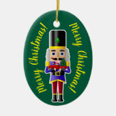 小さな赤いトラックのくるみ割り セラミックオーナメント (正面)