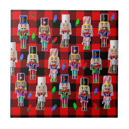 小さな赤いトラックのクリスマスとくるみ割り タイル