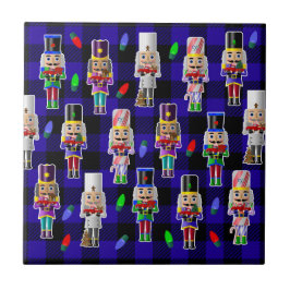 小さな赤いトラックのクリスマスとくるみ割り タイル