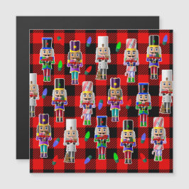 小さな赤いトラックのクリスマスとくるみ割り マグネット招待状