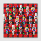 小さな赤いトラックのクリスマスとくるみ割り マグネット招待状 (正面)