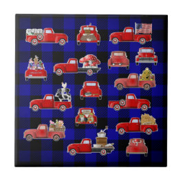 小さな赤いトラックの国 タイル