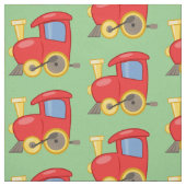 小さな赤いトレイン生地 ファブリック (見本)