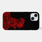 小さな赤いドラゴン iPhone 15ケース (裏面横)