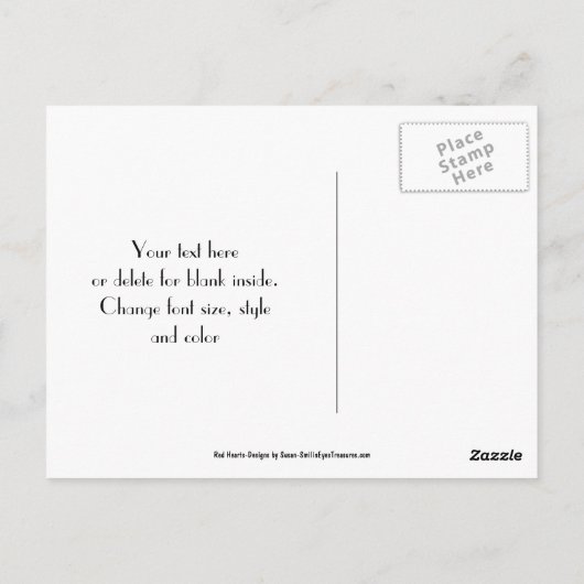 小さな赤いハートの感謝のポストカード ポストカード (裏面)