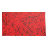 小さな赤いバラエレガントスフローラキングサイズ 枕カバー (裏面)
