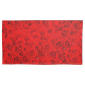 小さな赤いバラエレガントスフローラキングサイズ 枕カバー (正面)
