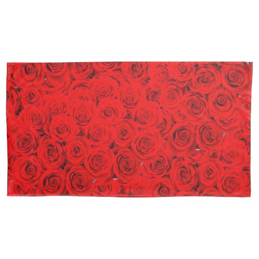 小さな赤いバラエレガントスフローラキングサイズ 枕カバー (正面)