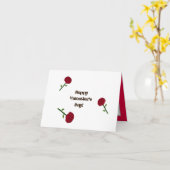 小さな赤いバラ 4" x 5.6" 折りたたみ式グリーティングカード カード (黄色い花)