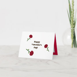 小さな赤いバラ 4" x 5.6" 折りたたみ式グリーティングカード カード