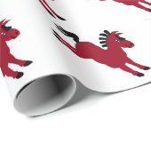 小さな赤いポニーのギャロッピング ラッピングペーパー (ロールコーナー)