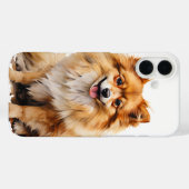 小さな赤いポメラニア犬子犬 Case-Mate iPhoneケース (裏面 (横))