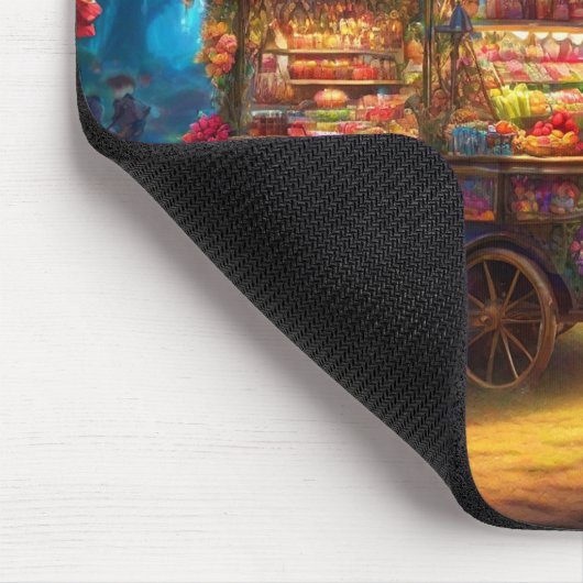 小さな赤いライディングフード&ザウルフ マウスパッド (コーナー)