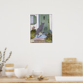 小さな赤い乗馬のフード：ドアで狼 ポスター (キッチン)