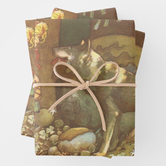 小さな赤い乗馬のフード、ヴィンテージ童話 ラッピングペーパーシート (インサイチュ)