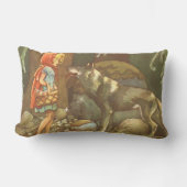 小さな赤い乗馬のフード、ヴィンテージ童話 ランバークッション (正面)