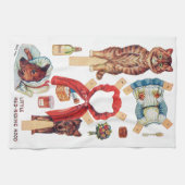 小さな赤い乗馬のフード、紙人形、ルイワーイン キッチンタオル (横)