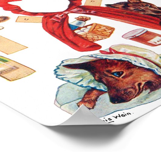 小さな赤い乗馬のフード、紙人形、ルイワーイン ポスター (角)