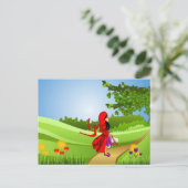 小さな赤い乗馬フードが散歩 ポストカード (スタンド正面)