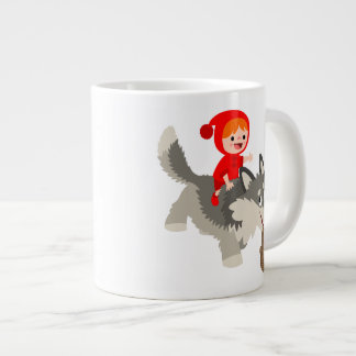 小さな赤い乗馬フードとオオカミのジャンボマグ ジャンボコーヒーマグカップ