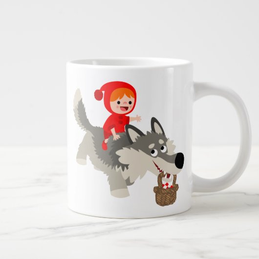 小さな赤い乗馬フードとオオカミのジャンボマグ ジャンボコーヒーマグカップ (右)