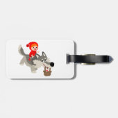 小さな赤い乗馬フードとオオカミの荷札 ラゲッジタグ (裏面横)