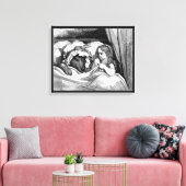 小さな赤い乗馬フードと大きな悪い狼のスケッチ キャンバスプリント (インサイチュ (リビング))