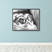 小さな赤い乗馬フードと大きな悪い狼のスケッチ キャンバスプリント (インサイチュ (ウッドフロア))