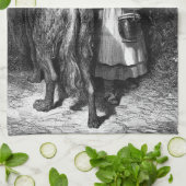 小さな赤い乗馬フードはオオカミ老人に出会う キッチンタオル (折り畳み)