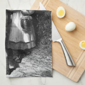 小さな赤い乗馬フードはオオカミ老人に出会う キッチンタオル (四つ折り)