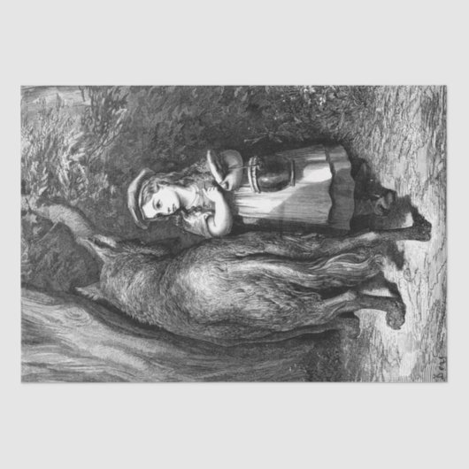 小さな赤い乗馬フードはオオカミ老人に出会う 薄葉紙 (正面)