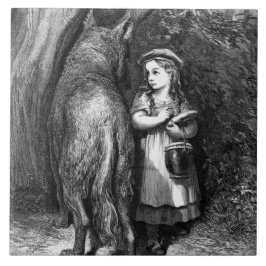 小さな赤い乗馬フードは大きな悪い狼に出会う タイル