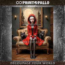 小さな赤い乗馬フードは狼の子供とシックに行く 薄葉紙