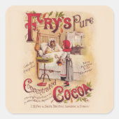 小さな赤い乗馬フードココア スクエアシール (正面)