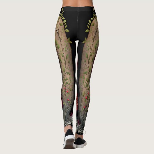 小さな赤い乗馬フードレギンス – かわいい レギンス (裏面)