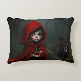 小さな赤い乗馬フード アクセントクッション