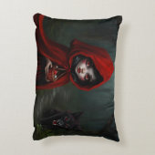 小さな赤い乗馬フード アクセントクッション (裏面(縦))