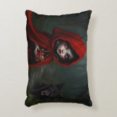 小さな赤い乗馬フード アクセントクッション (正面(垂直))